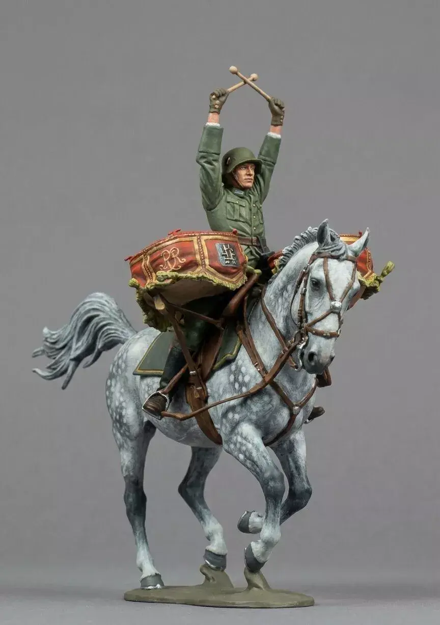 Mounted Military Drummer on Dapple Grey Horse STL  3D print model
