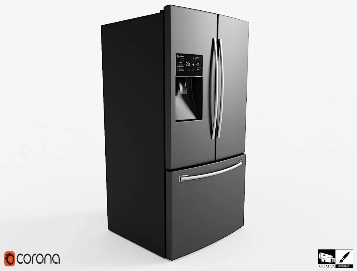 Modern Smart Fridge  Free low-poly 3D model