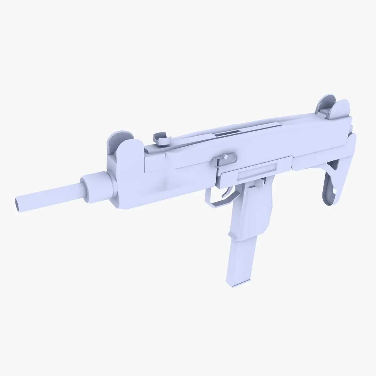 Uzi Submachine Gun Low-poly 3D model get