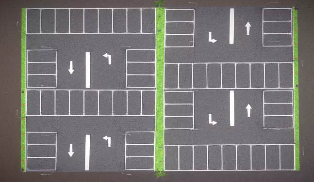 Modern Smart Parking Lot Design Low-poly 3D model