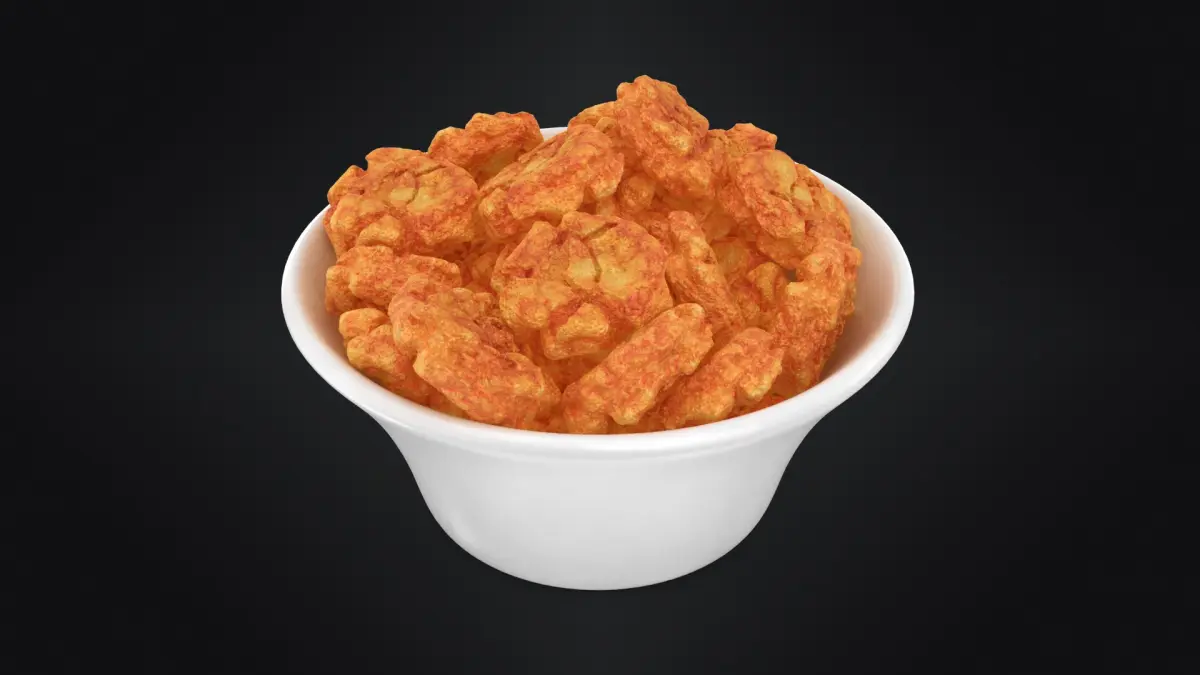 Spicy Rice Crackers in Bowl 3D model