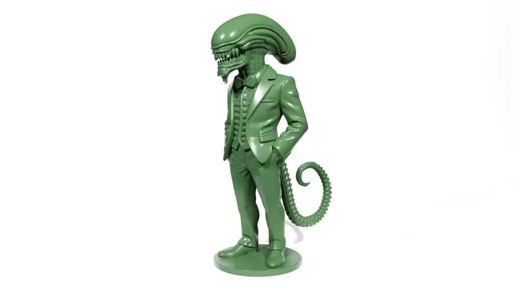 Alien in a suit 3D print model