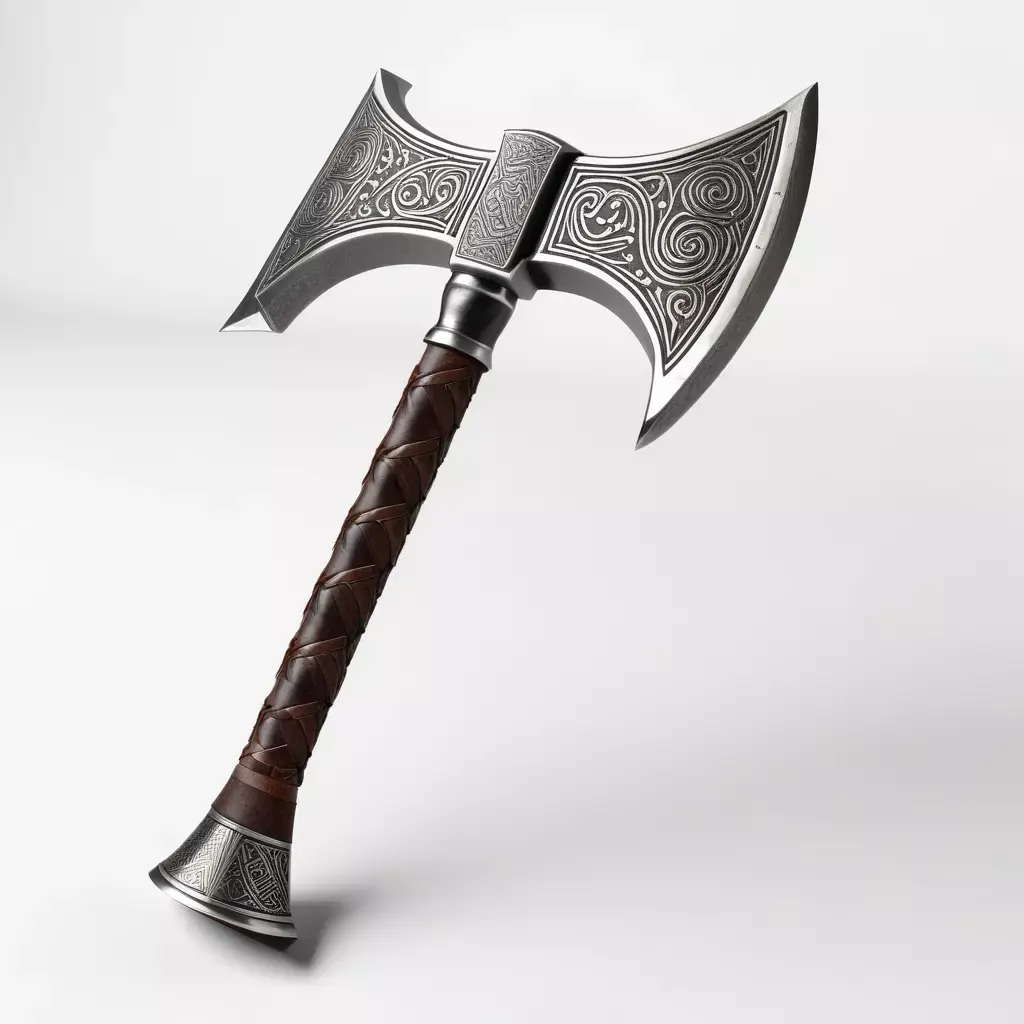 Ornate Fantasy DoubleBladed Axe 3D model
