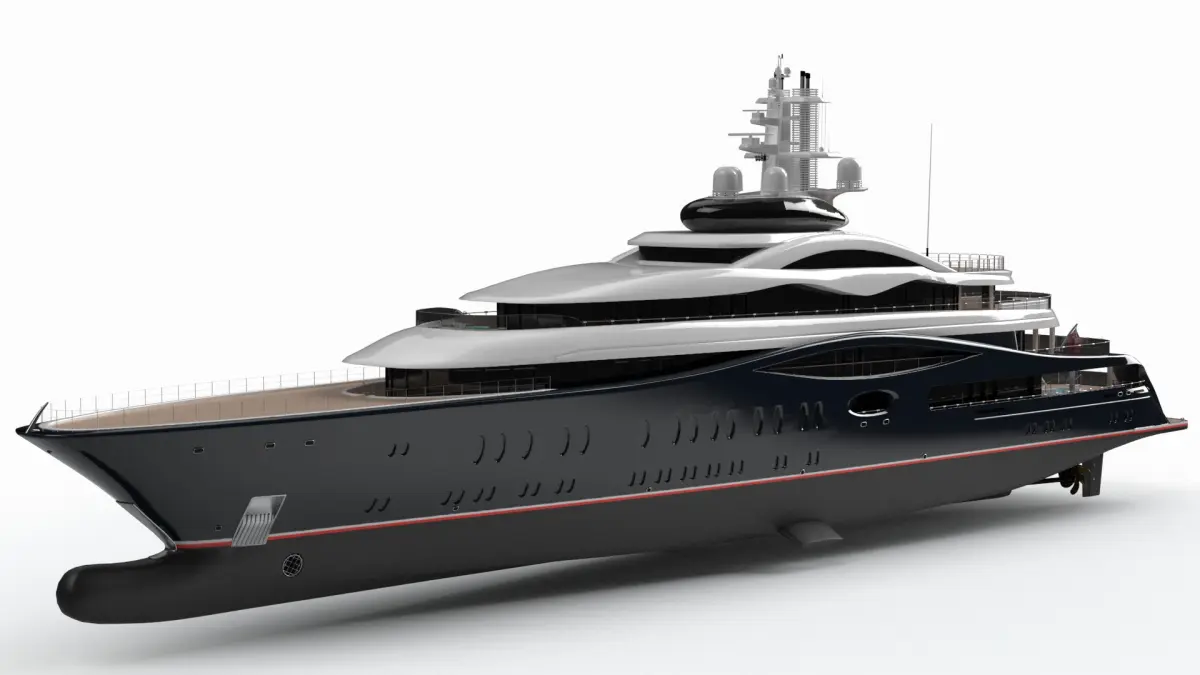 Feadship 1010 Superyacht Night Scene 3D model