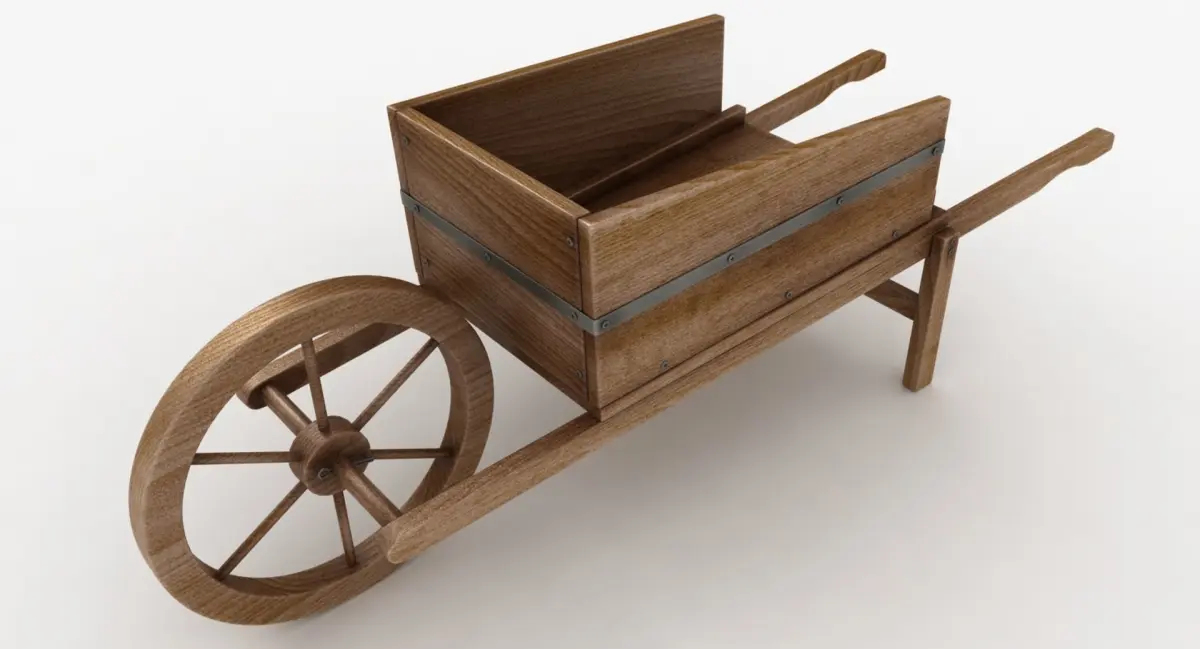Wooden Wheelbarrow 3D model