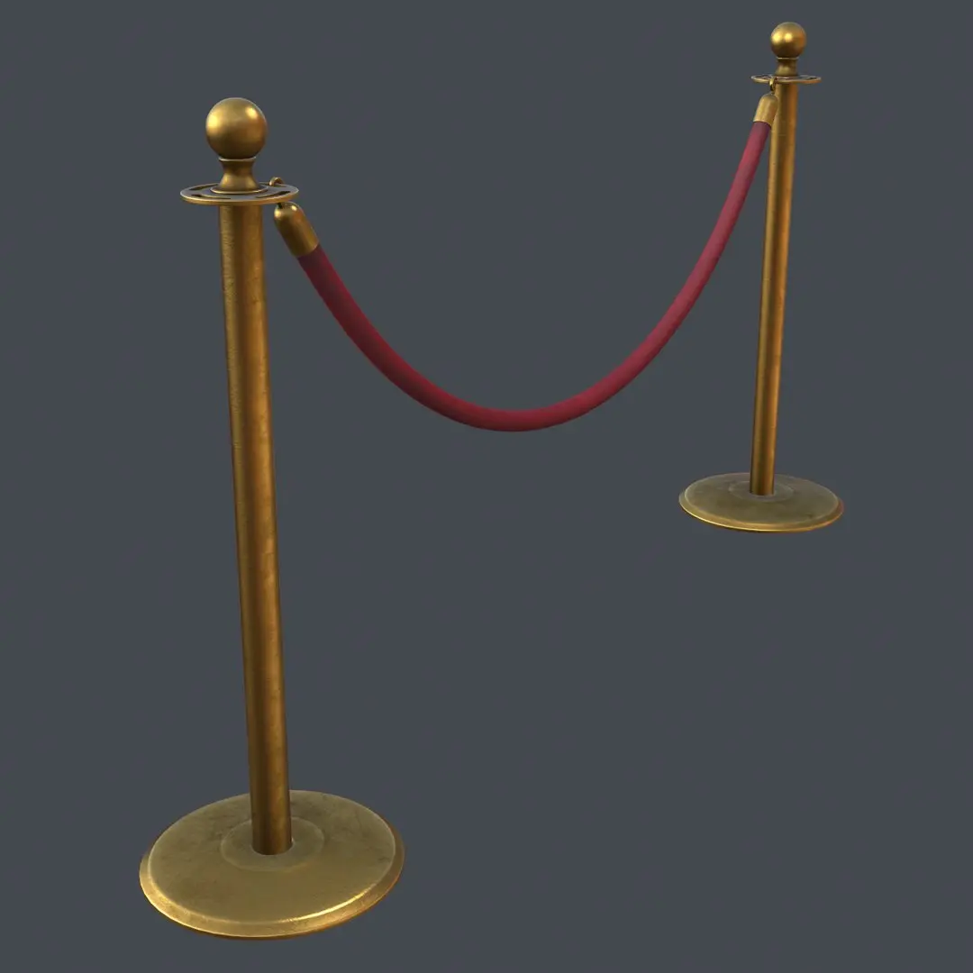 Stanchion and Velvet Rope 3D model purchase