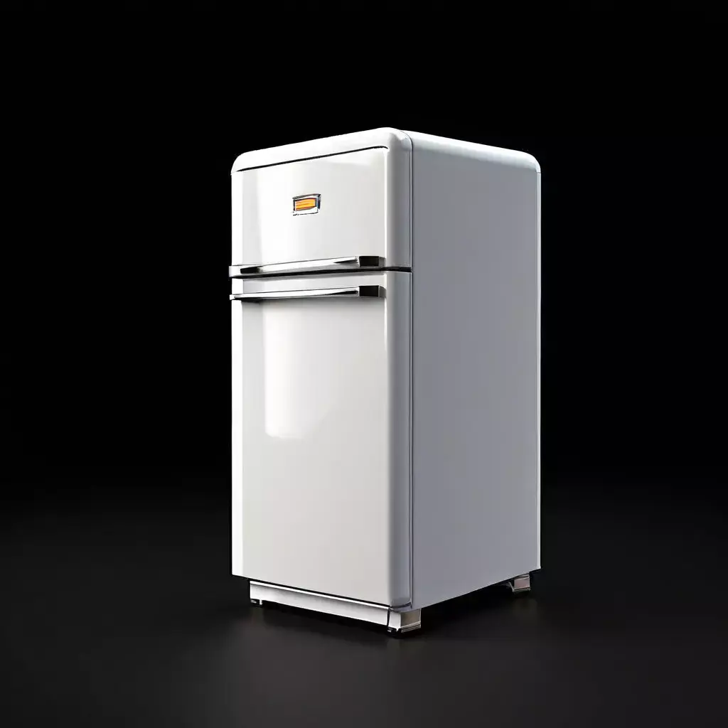 Retro White Refrigerator 3D Model Classic Stylized Kitchen Prop Low-poly 3D model