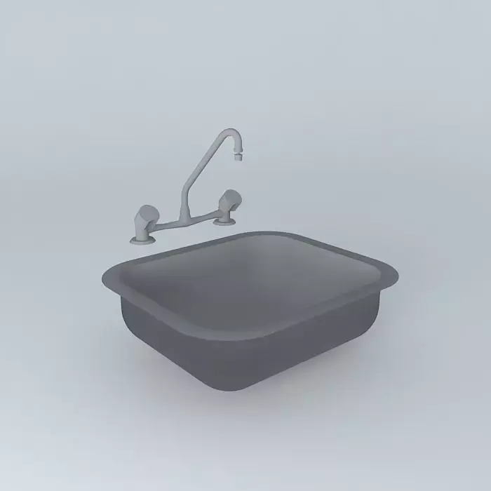 Cuba / Sink and Faucet Steel Free 3D model