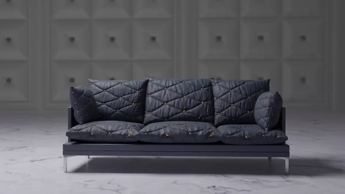 couch sofa with cushions Free 3D model