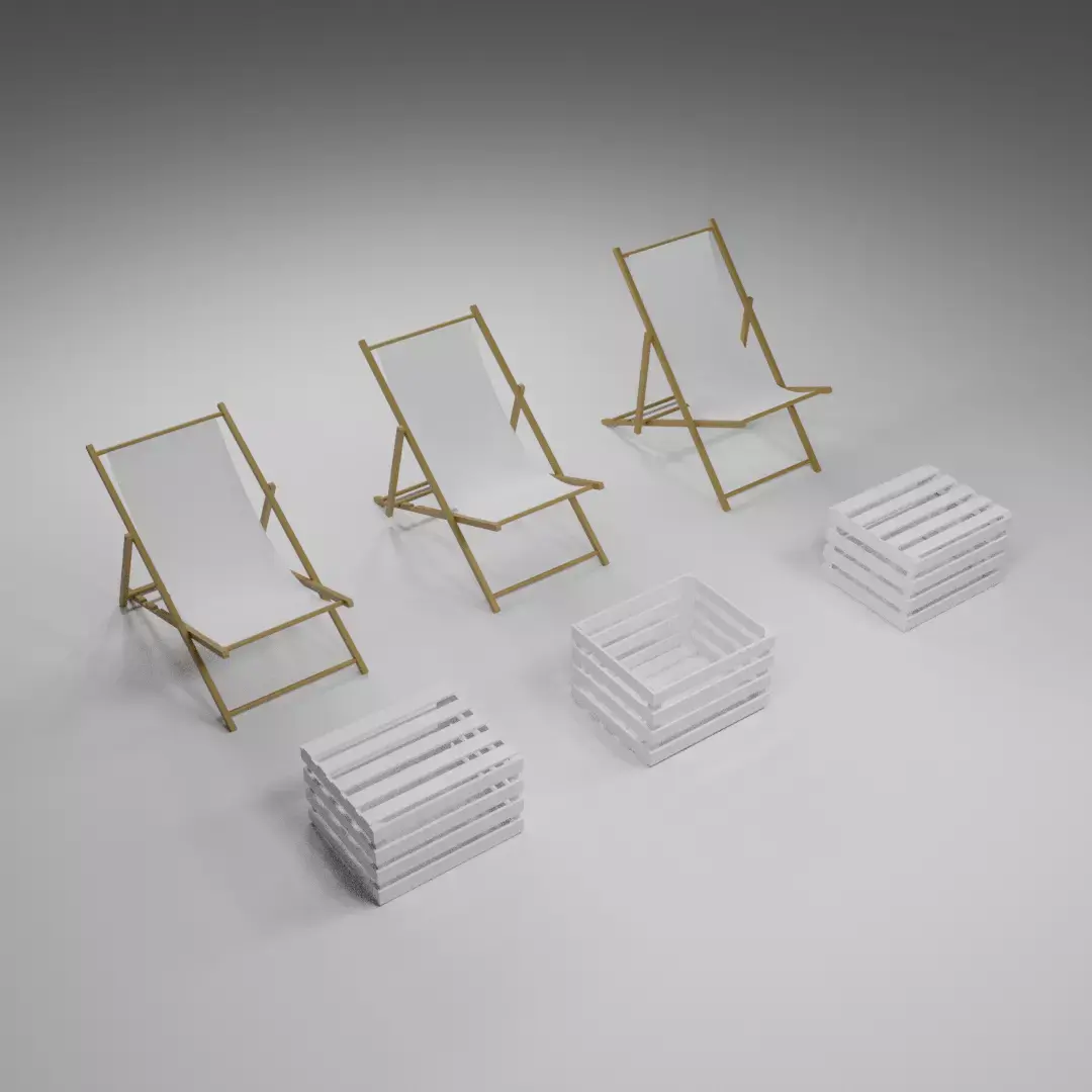 Sun loungers Free 3D model