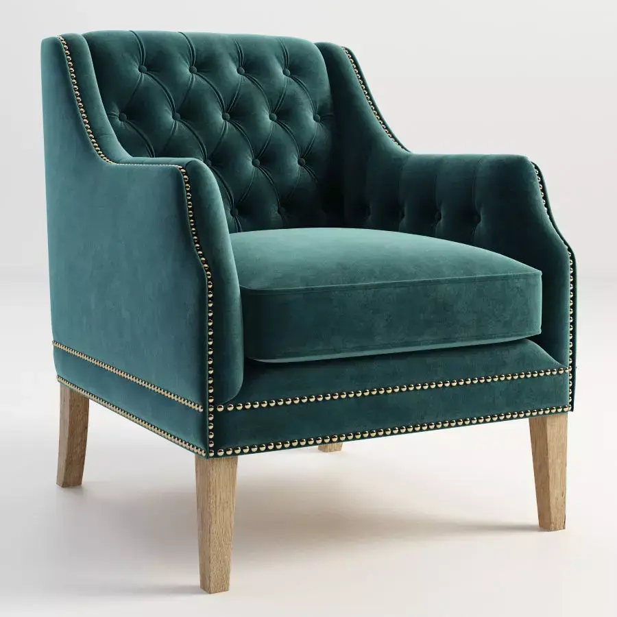 chair teal velvet accent Free 3D print model