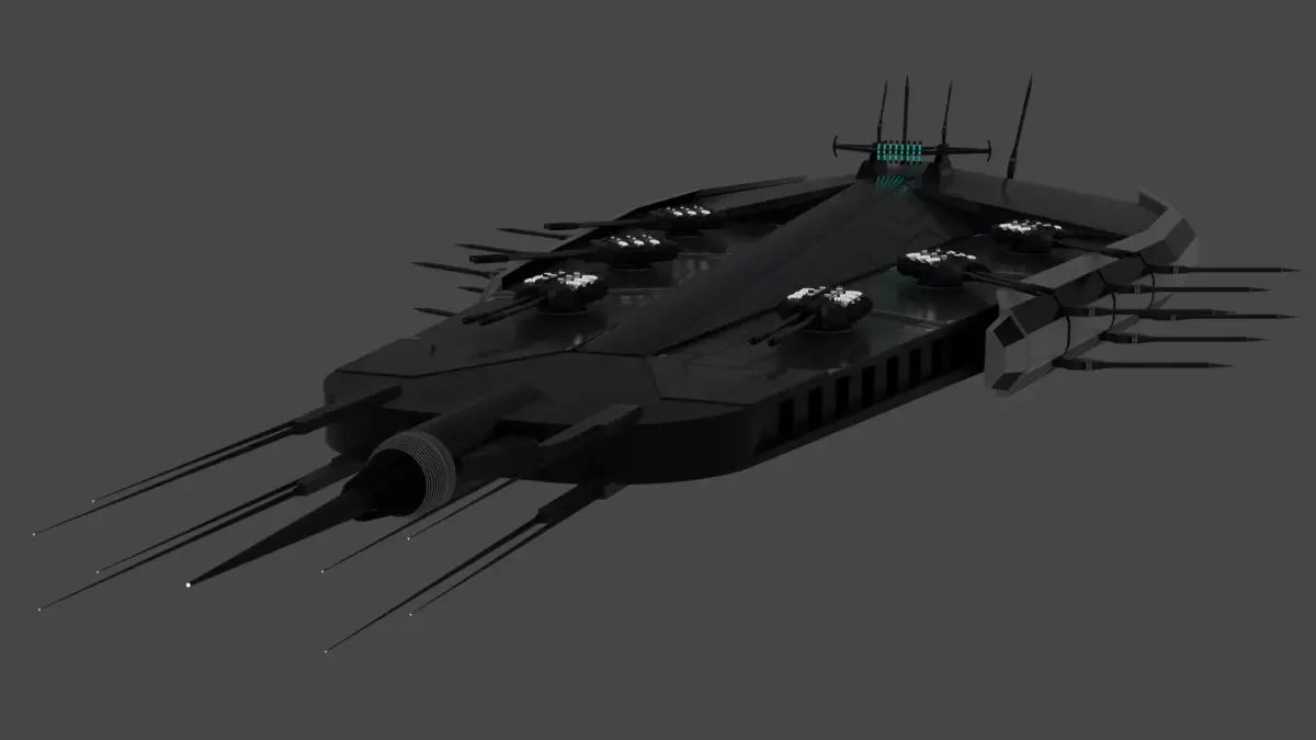 Scimitar-class Attack destroyer Low-poly 3D model