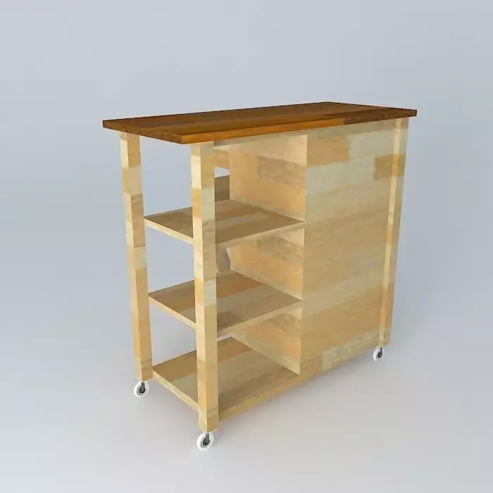 Butcher Block Basic Kitchen Cart Free 3D model