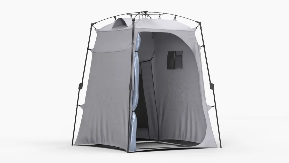 Portable Hygiene Tent With Frame Structure Gray 3D model