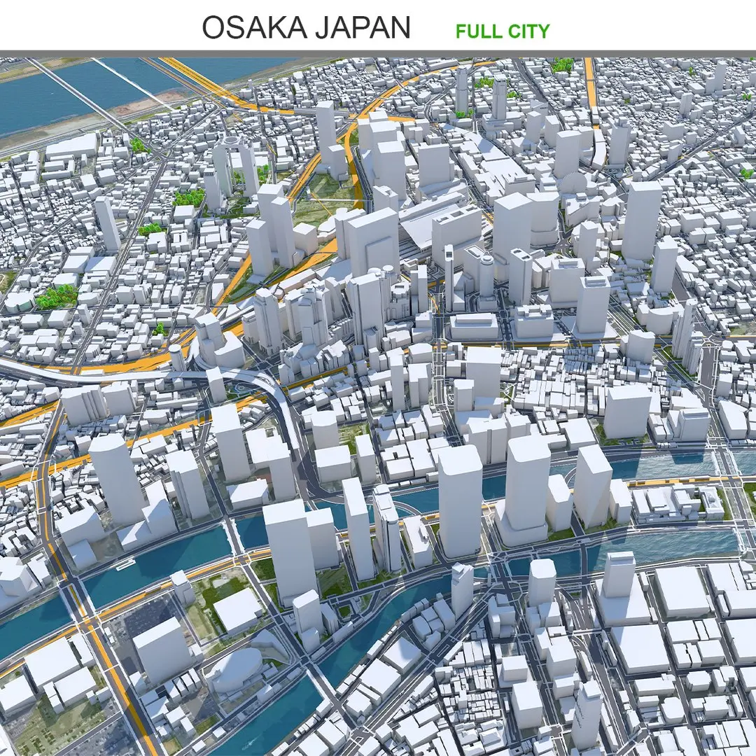 Osaka City Japan 3D model purchase