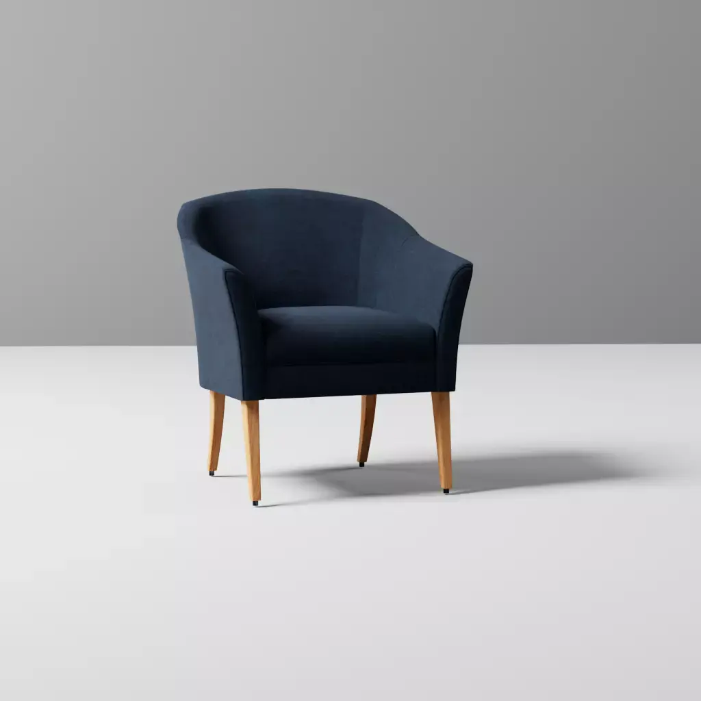  Barrel Shaped Accent Chair Blue Free 3D model