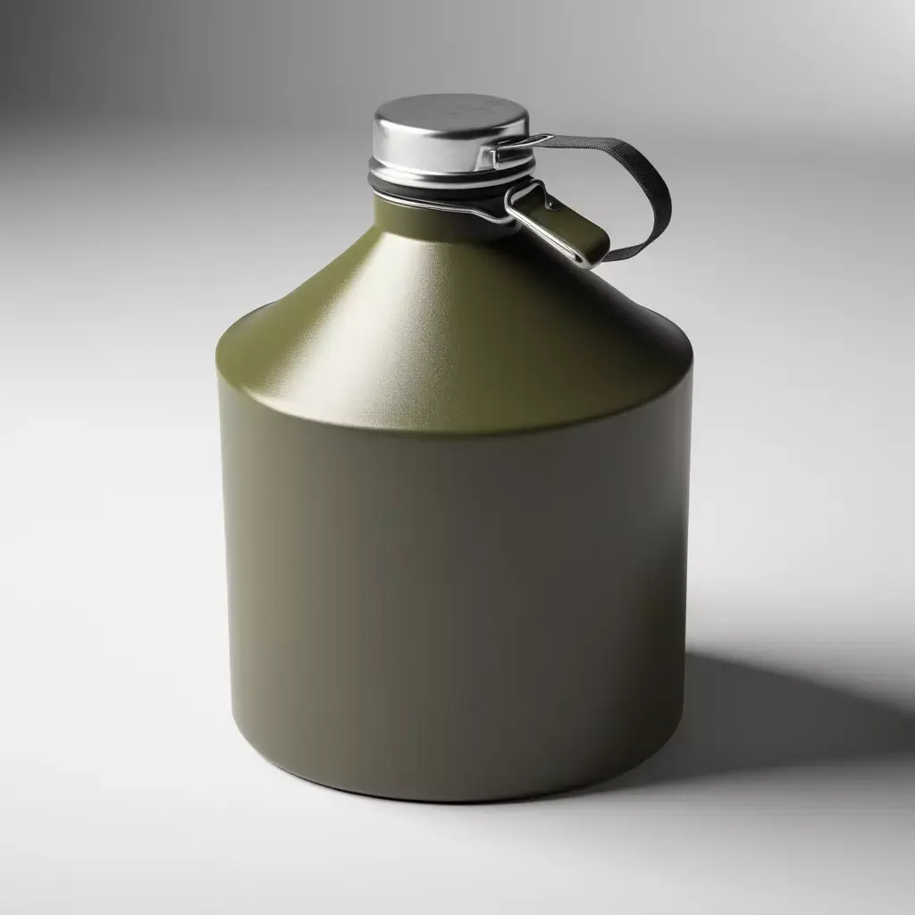 Dented Steel Canteen with Canvas 3D model