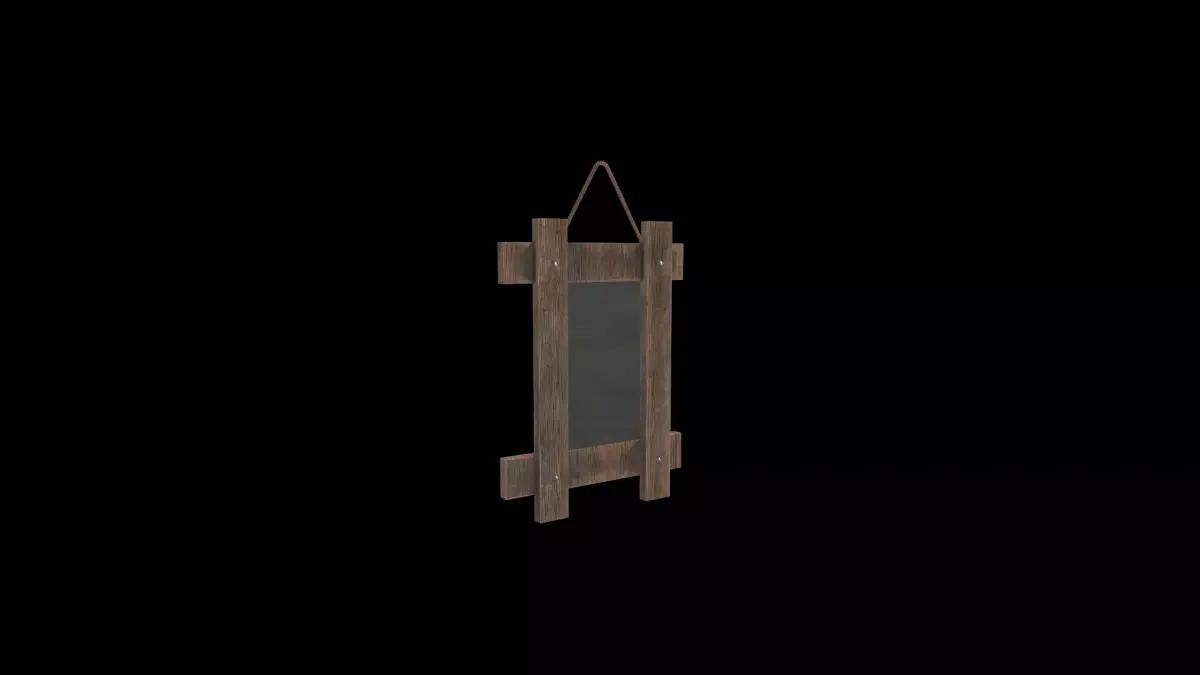 Mirror wooden frame Low-poly 3D model