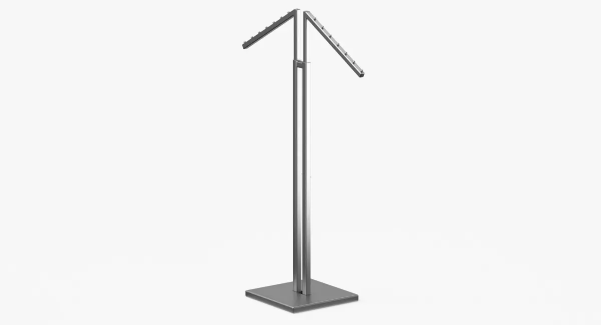 Clothing 2 Way Rack 02 Metal Black and White 3D model