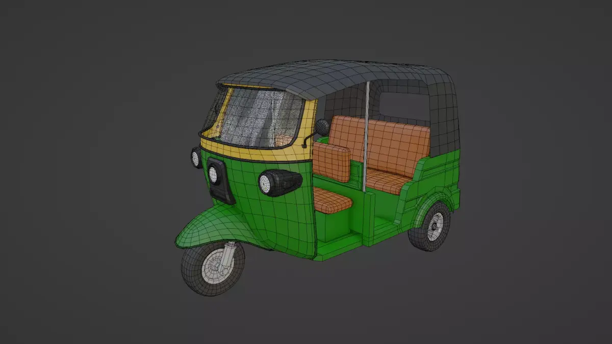 Auto Rickshaw Low-poly 3D model purchase