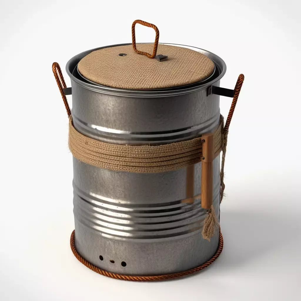 Rustic Metal Drum Smoker 3D model