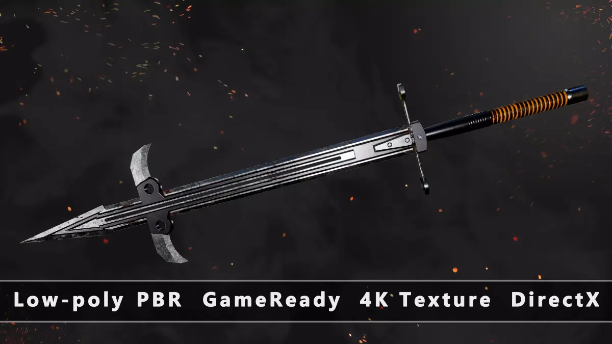 Sword Kraft Post-apocalyptic PBR Game Readey Low-poly 3D model