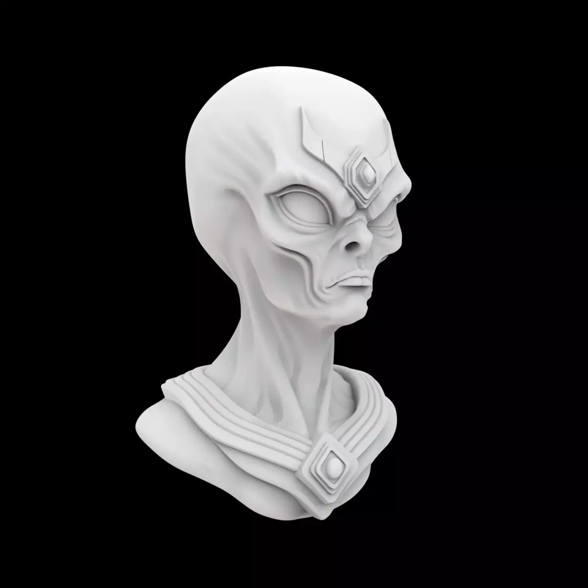 Alien God Bust 3D Print Model 3D print model