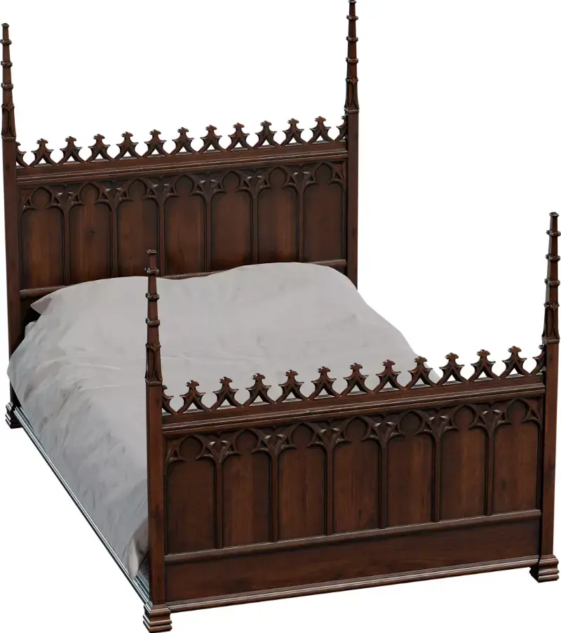 Gothic bed  Free low-poly 3D model