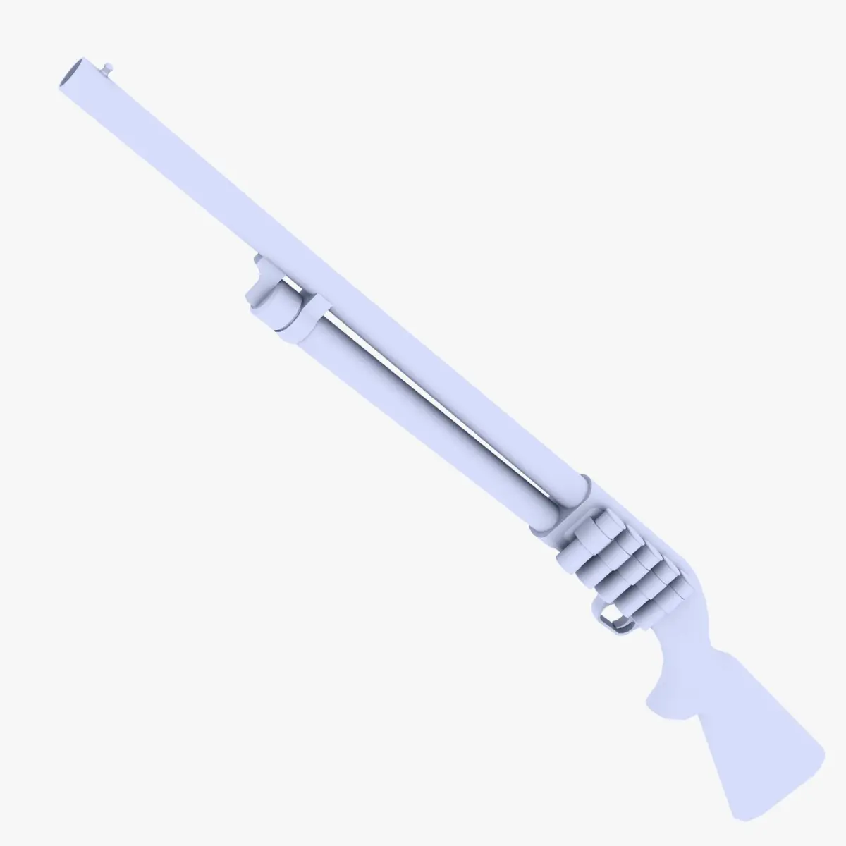12GA Pump Action Shotgun  Low-poly 3D model