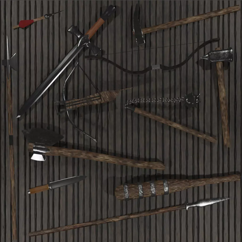 3D Medieval Weapons 3D model