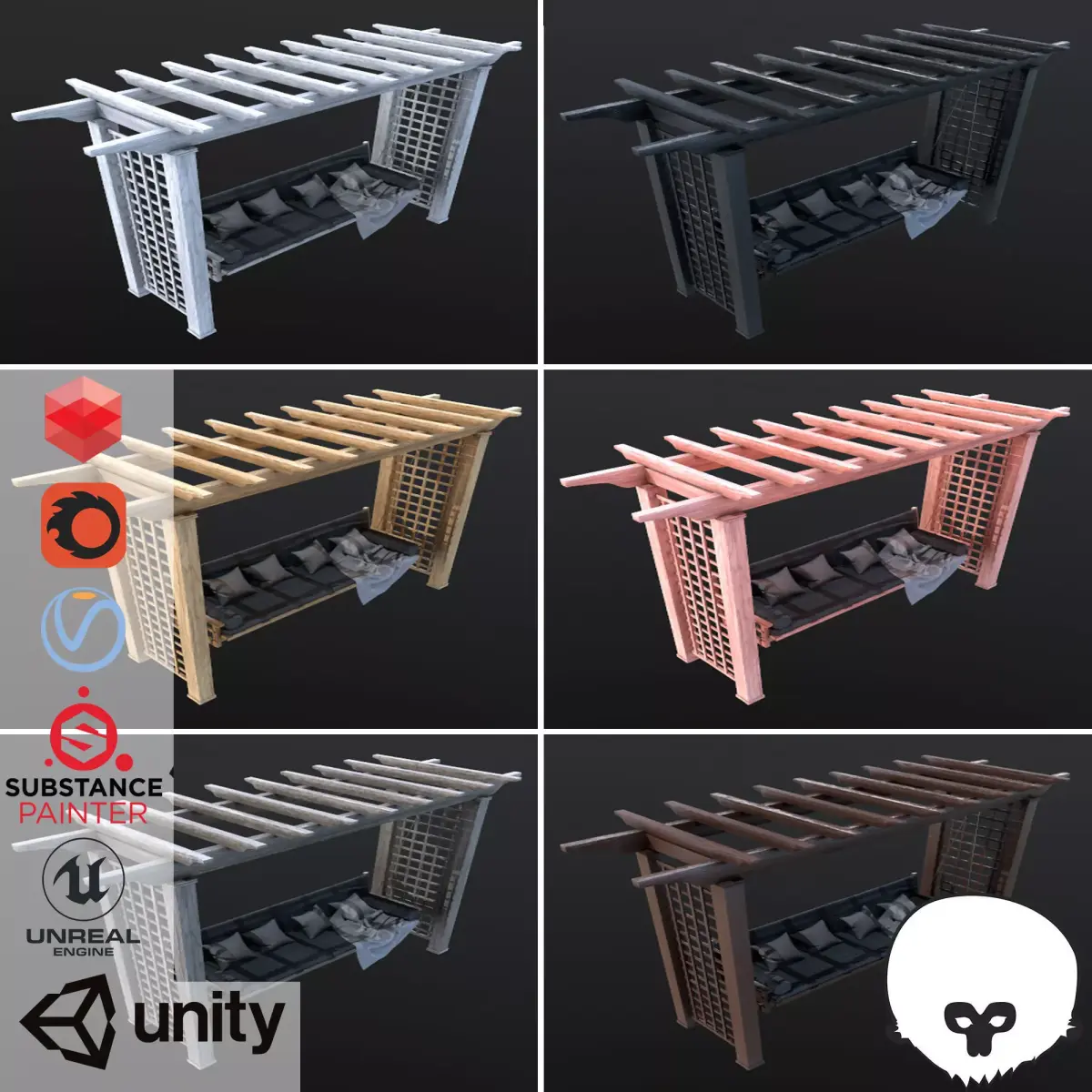 Porch Siwng Low-poly 3D model