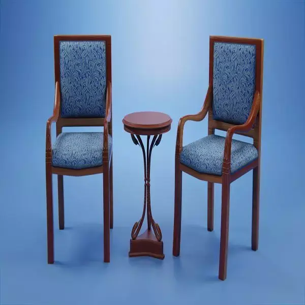 Set Wooden Furniture 4 3D model