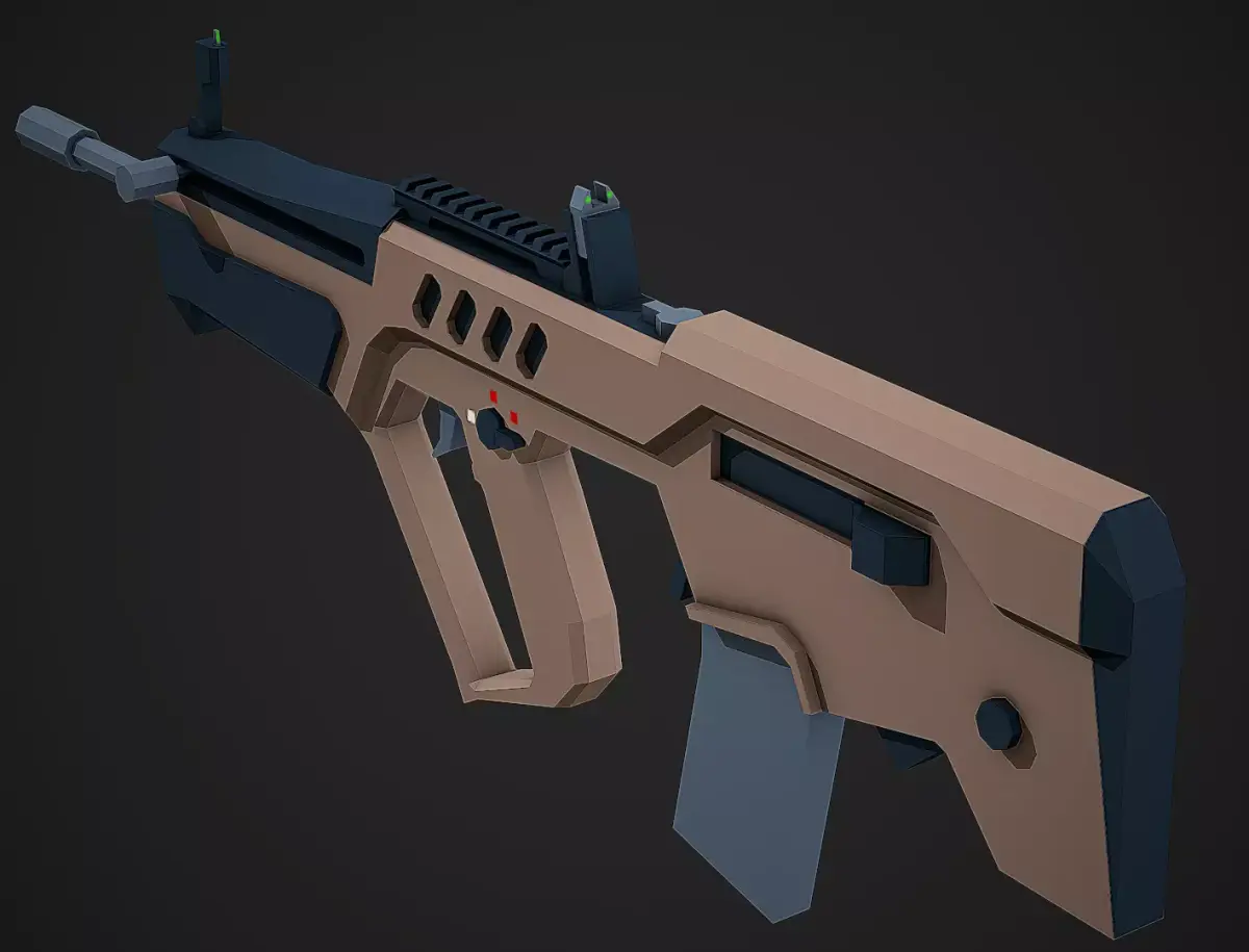 Stylized Tar-21 Low Poly Mobile Ready Low-poly 3D model
