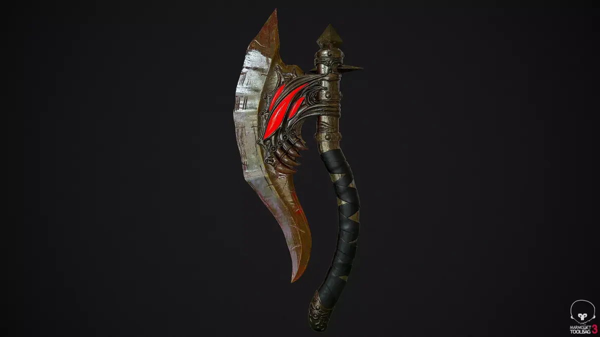 Demons Eye Axe Low-poly 3D model
