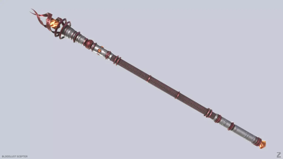 Bloodlust scepter Low-poly 3D model