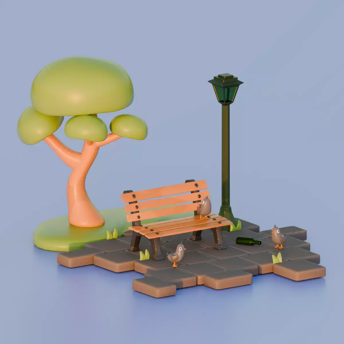 Stylized Park Render 3D model