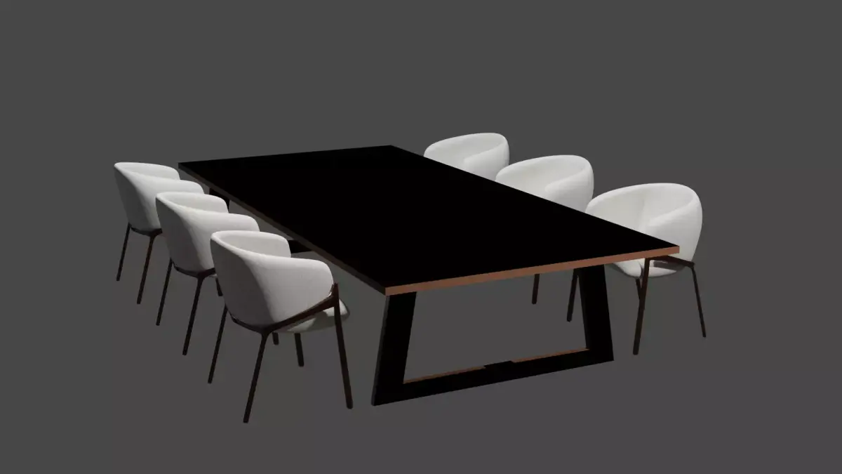 Minimalistic chair and table Free 3D model