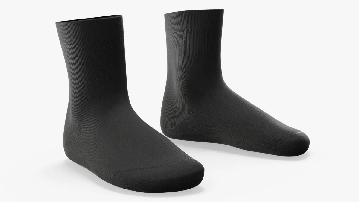 Mens Socks Pair Black 3D model