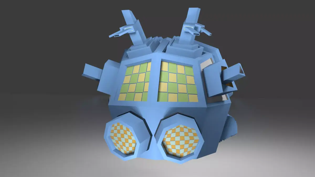 Outer-Space Sci-Fi Bug Helmet Low-poly 3D model