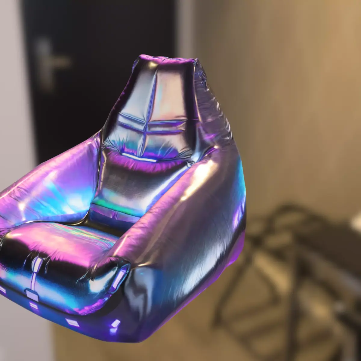 Holographic Gaming Bean Bag Chair Low-poly 3D model
