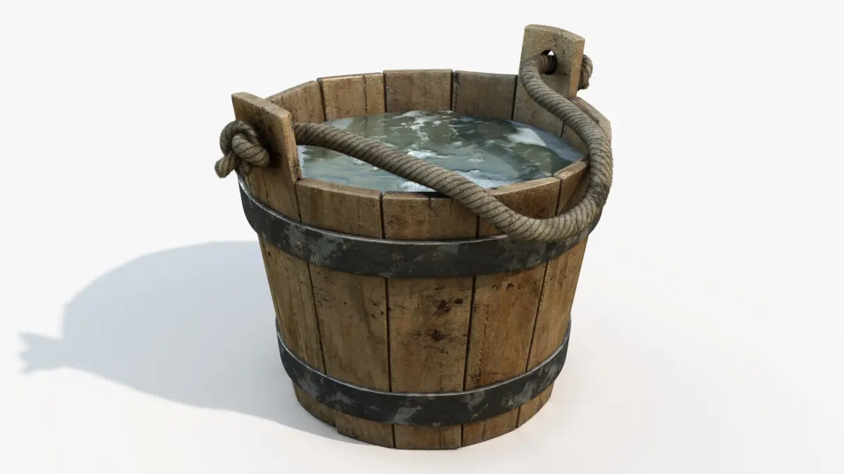 Medieval Bucket 8K PBR Textures 3D model