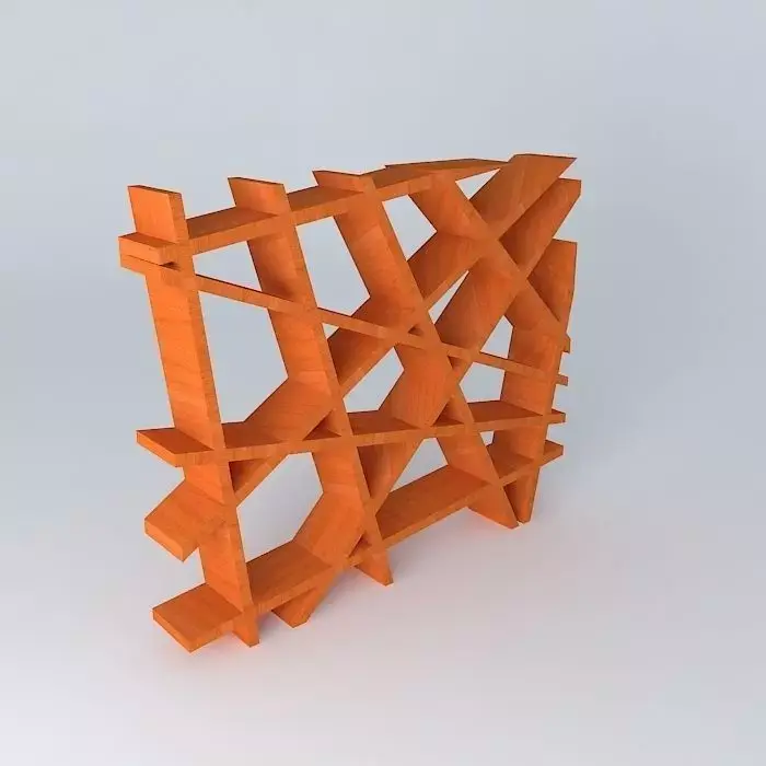 Bookshelves book shelf made of orange wood Free 3D model
