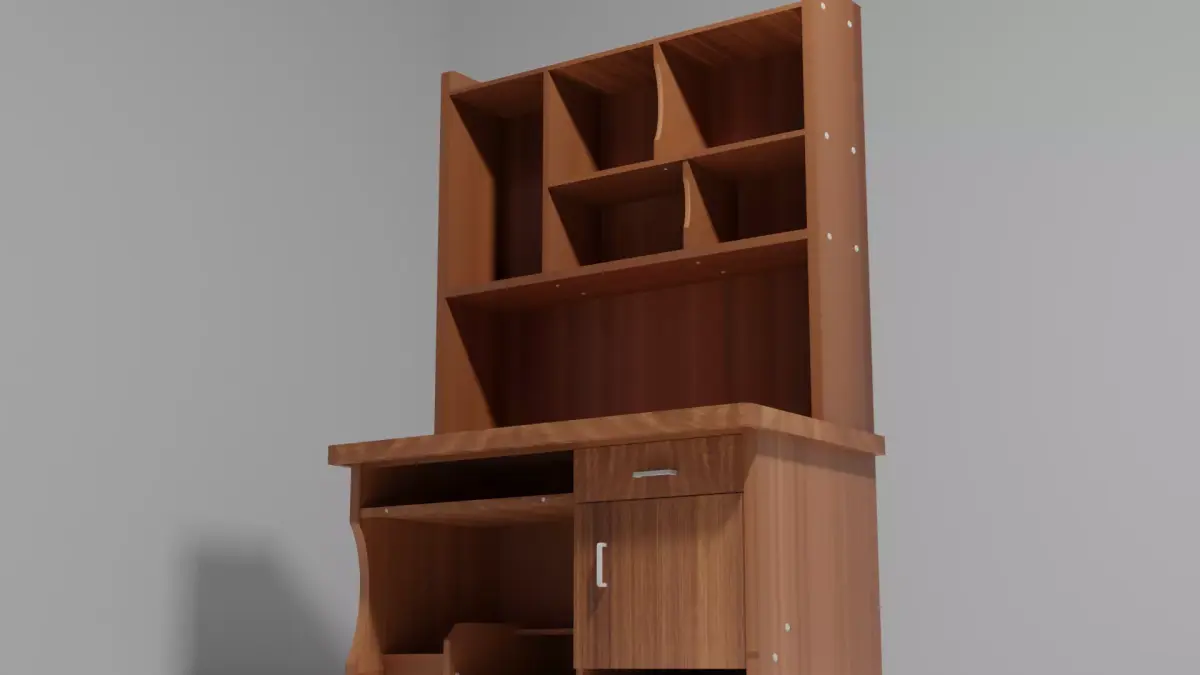 Wooden study table Free 3D model