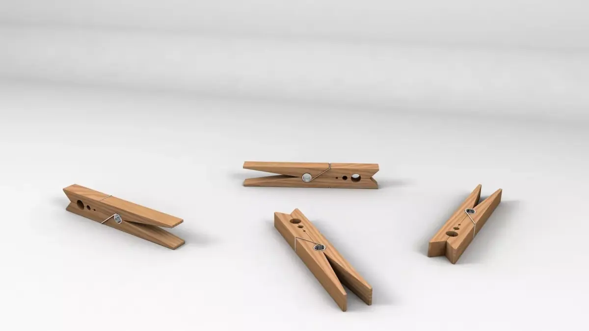 Clothespin wooden clothes peg Free 3D model