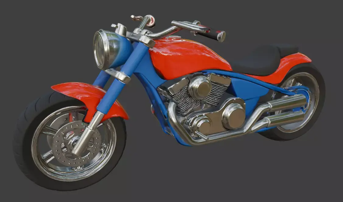 Cartoon Motorcycle 3D Model 3D model 6