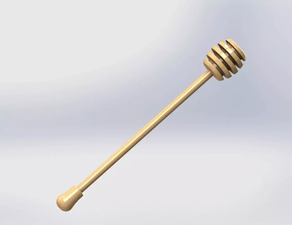 Wooden Honey Dipper Spoon 3D model