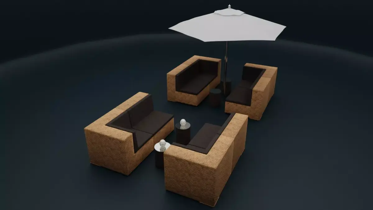 TABLE AND CHAIRS 3D model get