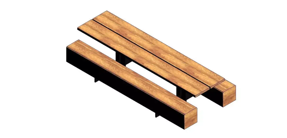 Set Wooden Table Chair Free 3D print model