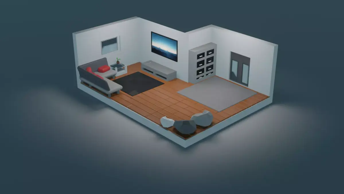 3D Living room model Free 3D print model