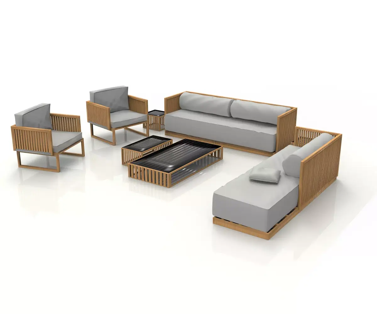 Garden seats  Low-poly 3D model